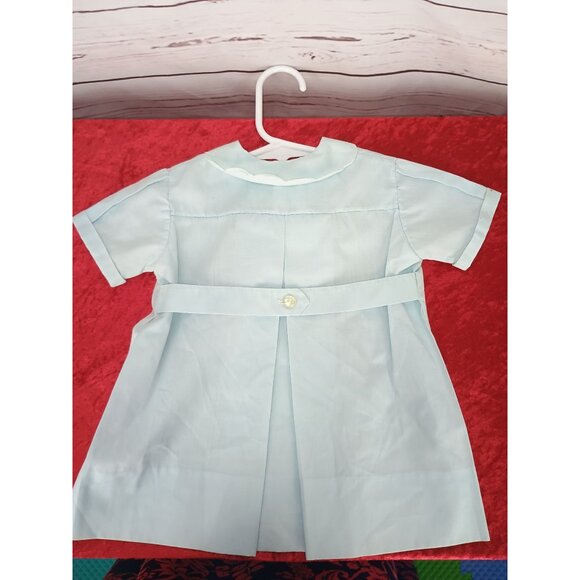 Vintage Heffman Bros Baby Boys Light Blue Hand Embroidered Christening Gown - Picture 2 of 9